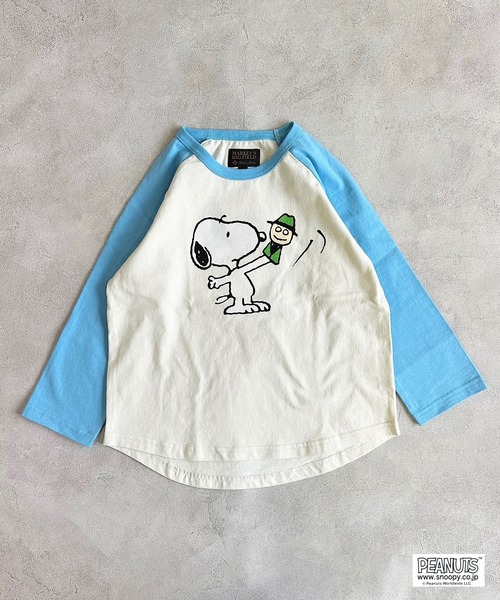 PEANUTS（ピーナッツ）の「【PEANUTS】スヌーピー/ラグランロンT（80～150cm）（Tシャツ/カットソー・キッズ・ライトブルー/チャコール・90/100/110/120/80/130/95/140/150）」の15枚目の写真