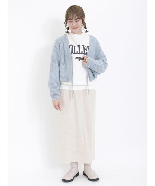 Samansa Mos2（サマンサ モスモス）の「ラメニットリボンカーディガン（カーディガン/ボレロ・レディース・ブルー/キナリ/モカ・F）」の9枚目の写真