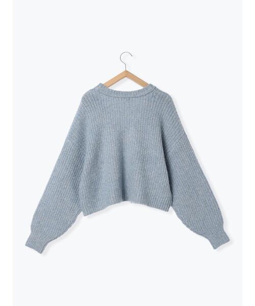 Samansa Mos2（サマンサ モスモス）の「ラメニットリボンカーディガン（カーディガン/ボレロ・レディース・ブルー/キナリ/モカ・F）」の14枚目の写真