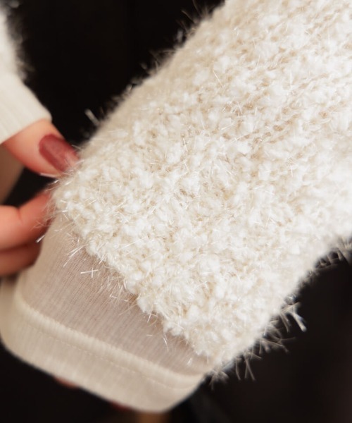 flower(フラワー)の「バブルニットカーディガン(ニット/セーター・レディース・ホワイト/ピンク・FREE)」の20枚目の写真