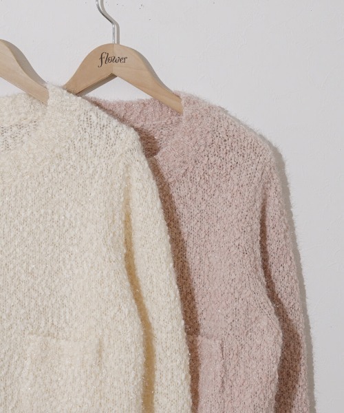 flower(フラワー)の「バブルニットカーディガン(ニット/セーター・レディース・ホワイト/ピンク・FREE)」の16枚目の写真