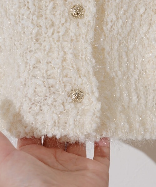 flower(フラワー)の「バブルニットカーディガン(ニット/セーター・レディース・ホワイト/ピンク・FREE)」の6枚目の写真