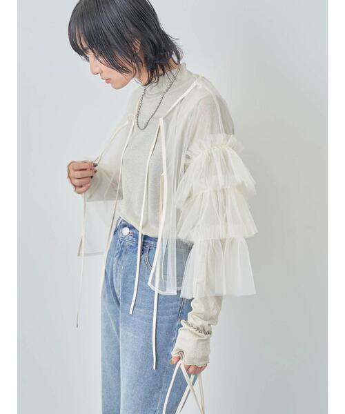 ELENCARE DUE（エレンカーレデュエ）の「・ELENCARE　DUE　2wayチュールブラウス（シャツ/ブラウス・レディース・ブラック/アイボリー/ライトグレー/ベージュ・FREE）」の14枚目の写真