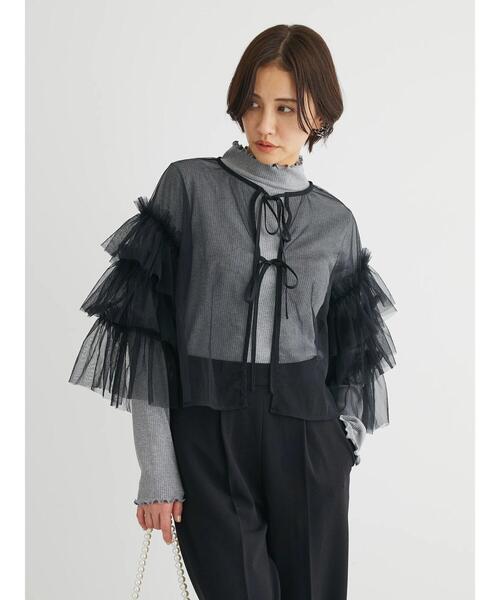 ELENCARE DUE（エレンカーレデュエ）の「・ELENCARE　DUE　2wayチュールブラウス（シャツ/ブラウス・レディース・ブラック/アイボリー/ライトグレー/ベージュ・FREE）」の22枚目の写真