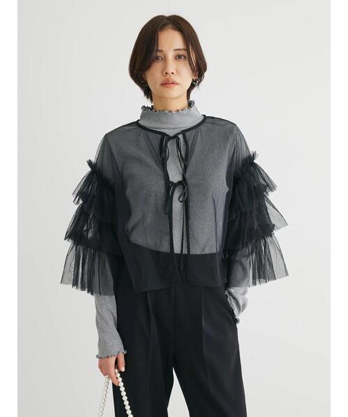 ELENCARE DUE（エレンカーレデュエ）の「・ELENCARE　DUE　2wayチュールブラウス（シャツ/ブラウス・レディース・ブラック/アイボリー/ライトグレー/ベージュ・FREE）」の18枚目の写真