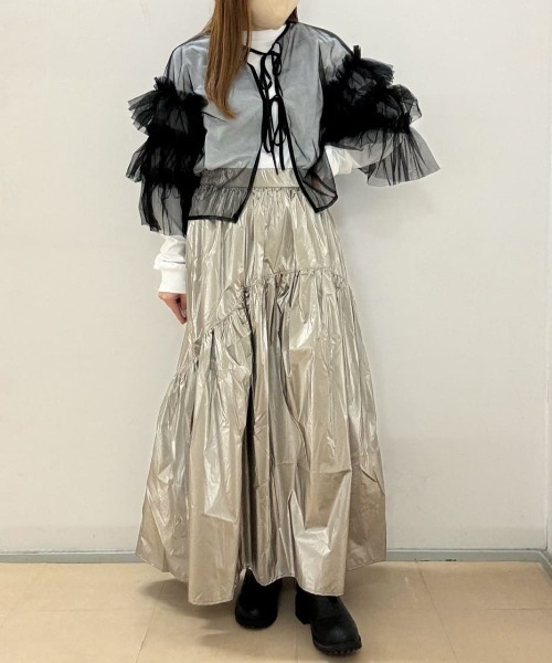 ELENCARE DUE（エレンカーレデュエ）の「・ELENCARE　DUE　2wayチュールブラウス（シャツ/ブラウス・レディース・ブラック/アイボリー/ライトグレー/ベージュ・FREE）」の12枚目の写真