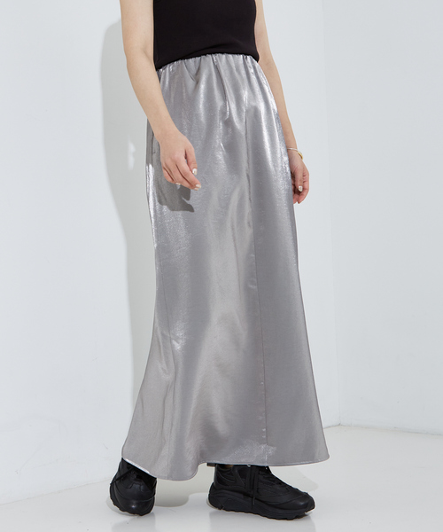 【セール】【セットアップ着用可】サテンロングスカート（スカート）｜NOMINE（ノミネ） 5,610円