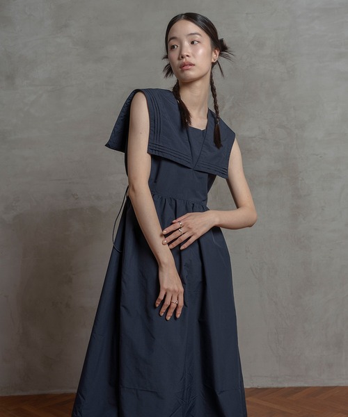 poiregnee（ポワニェ）の「セーラーナイロンワンピース（ワンピース・レディース・ネイビー系/ダークネイビー/オフホワイト・FREE）」の13枚目の写真