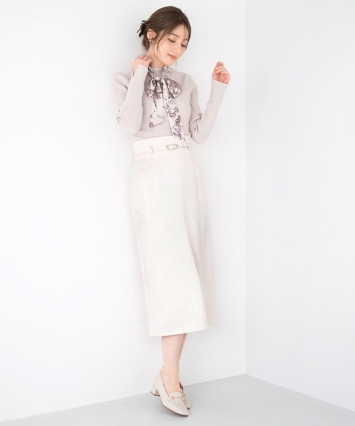 MISCH MASCH(ミッシュマッシュ)の「ハイウエストタイトステッチスカート/MM417219(スカート・レディース・イエロー/ベージュ/ブルー/ブラック・S/M)」の3枚目の写真