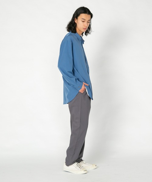 Blue Standard （ブルースタンダード）の「【BLUE STANDARD/ブルースタンダード】 ポリエステルストレッチ アニマルバック刺繍ルーズシルエットシャツ（シャツ/ブラウス・メンズ・グリーン/グレー/チャコールグレー/ブルー・LARGE/MEDIUM）」の6枚目の写真