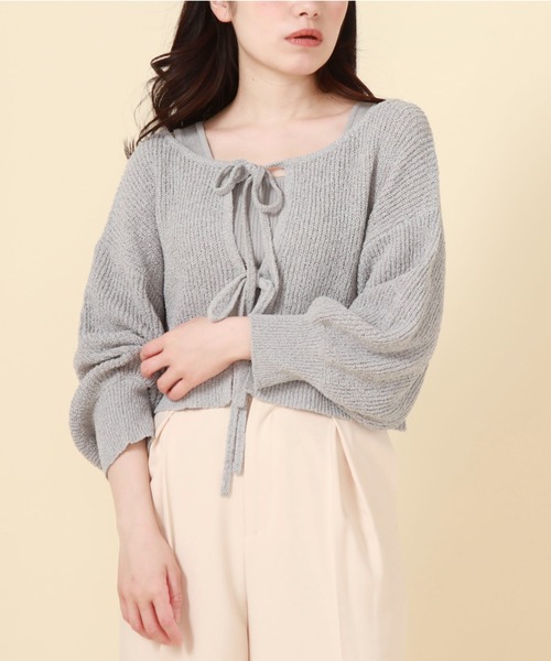 archives（アルシーヴ）の「2WAYリボンTTヤーンニットアンサンブル（アンサンブル・レディース・オレンジ/グリーン/ブルーグレー/アイボリー・MEDIUM）」の12枚目の写真