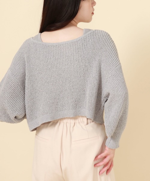 archives（アルシーヴ）の「2WAYリボンTTヤーンニットアンサンブル（アンサンブル・レディース・オレンジ/グリーン/ブルーグレー/アイボリー・MEDIUM）」の13枚目の写真