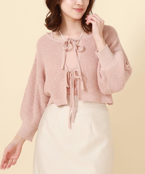 archives（アルシーヴ）の「2WAYリボンTTヤーンニットアンサンブル（アンサンブル・レディース・オレンジ/グリーン/ブルーグレー/アイボリー・MEDIUM）」の18枚目の写真