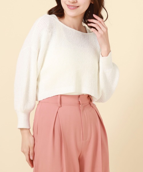 archives（アルシーヴ）の「2WAYリボンTTヤーンニットアンサンブル（アンサンブル・レディース・オレンジ/グリーン/ブルーグレー/アイボリー・MEDIUM）」の5枚目の写真