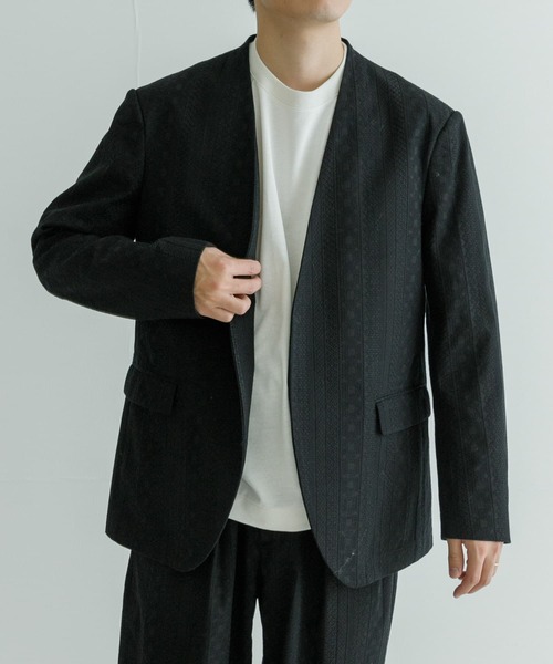 SEEALL（シーオール）の「SEEALL　CLASSIC NO COLLAR JACKET（その他アウター・メンズ・ブラック・4）」の3枚目の写真