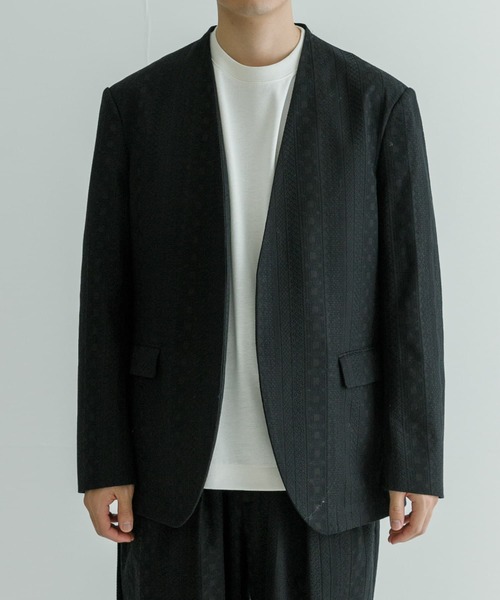 SEEALL（シーオール）の「SEEALL　CLASSIC NO COLLAR JACKET（その他アウター・メンズ・ブラック・4）」の8枚目の写真