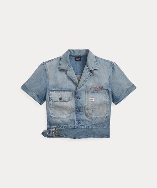 【美品】RRL ダブルアールエル フローラルエンブロイダード コットン ブラウス RRL（ダブル アール エル）の「フローラルエンブロイダード