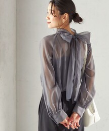 SHIPS | 〈手洗い可能〉オーガンジー リボン ブラウス(シャツ/ブラウス)