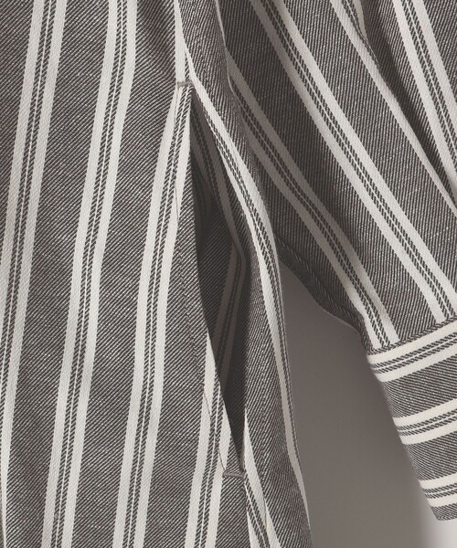 SHIPS any（シップス エニィ）の「SHIPS any:〈洗濯機可能〉リネン ミックス ストライプ シャツ ワンピース（シャツワンピース・レディース・オフホワイト/グレー/ベージュ・ONE SIZE）」の17枚目の写真