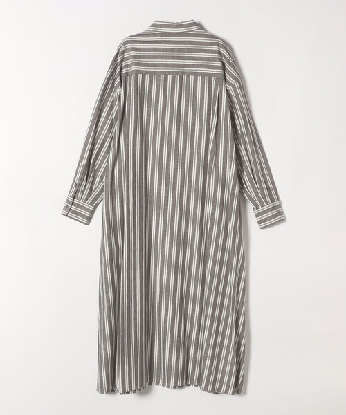 SHIPS any（シップス エニィ）の「SHIPS any:〈洗濯機可能〉リネン ミックス ストライプ シャツ ワンピース（シャツワンピース・レディース・オフホワイト/グレー/ベージュ・ONE SIZE）」の15枚目の写真