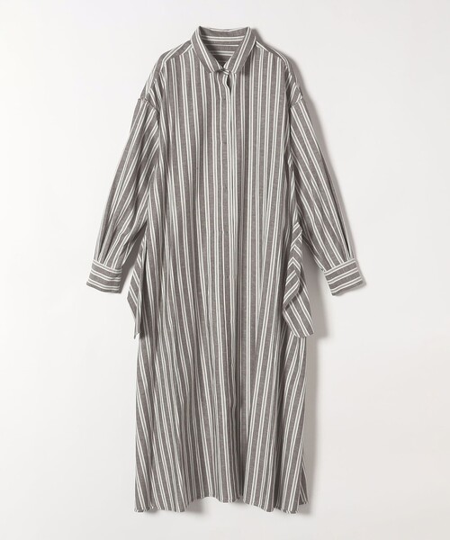 SHIPS any（シップス エニィ）の「SHIPS any:〈洗濯機可能〉リネン ミックス ストライプ シャツ ワンピース（シャツワンピース・レディース・オフホワイト/グレー/ベージュ・ONE SIZE）」の13枚目の写真