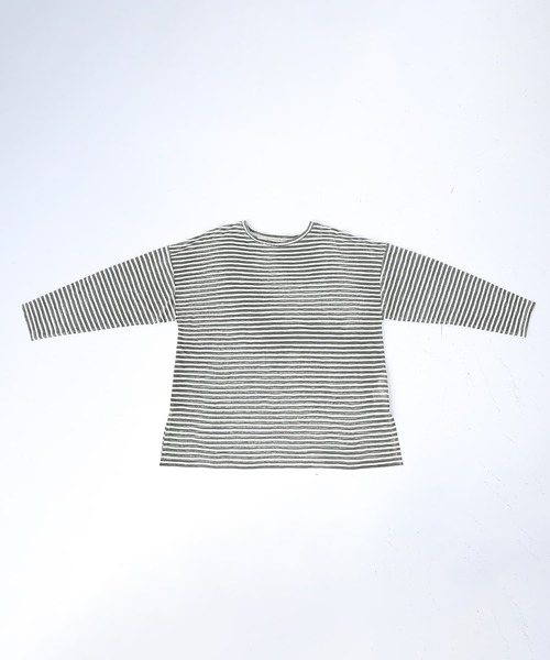 n'OrLABEL（ノアールレーベル）の「シアーボーダーカットソー（Tシャツ/カットソー・レディース・グレー/オフホワイト・FREE）」の18枚目の写真