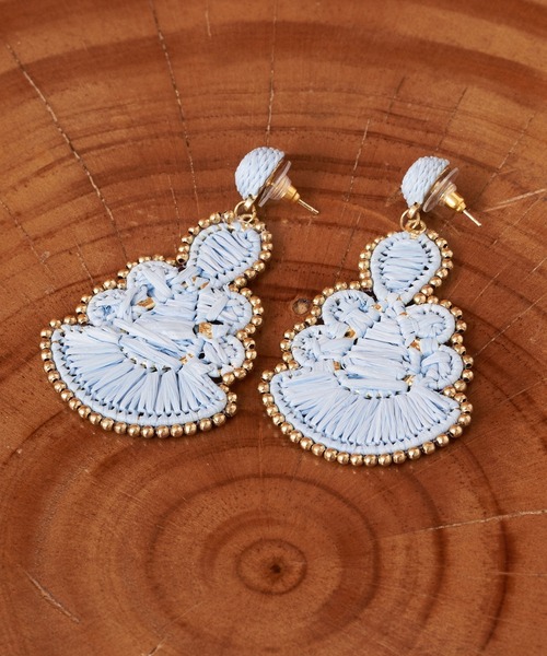 CIAOPANIC（チャオパニック）の「【Aguni/アグニ】ペーパービーズピアス（ピアス（両耳用）・レディース・サックスブルー・FREE）」の2枚目の写真