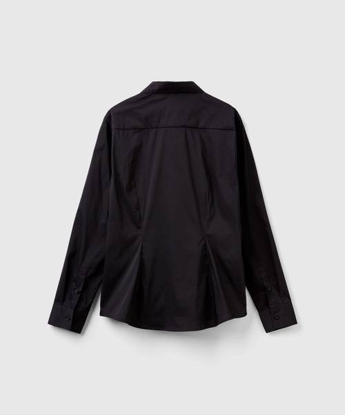 BENETTON (UNITED COLORS OF BENETTON)（ベネトンユナイテッドカラーズオブベネトン）の「ストレッチ長袖シャツ・ブラウス（シャツ/ブラウス・レディース・ブラック/ライトブルー/ホワイト・XX-SMALL/X-SMALL/SMALL/MEDIUM）」の10枚目の写真