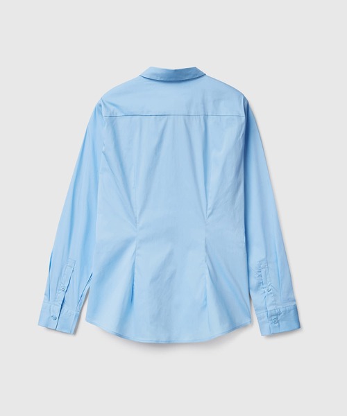 BENETTON (UNITED COLORS OF BENETTON)（ベネトンユナイテッドカラーズオブベネトン）の「ストレッチ長袖シャツ・ブラウス（シャツ/ブラウス・レディース・ブラック/ライトブルー/ホワイト・XX-SMALL/X-SMALL/SMALL/MEDIUM）」の14枚目の写真