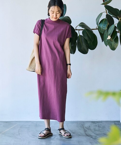 coen(コーエン)の「【WEB限定復刻】リピT・USAコットンハイネックロングワンピース(ワンピース・レディース・ブラック/ベージュ/ダークグレー/その他1/その他3/ライラック/コバルトブルー・S/M)」の5枚目の写真