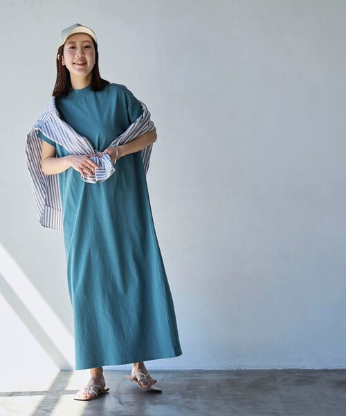 coen(コーエン)の「【WEB限定復刻】リピT・USAコットンハイネックロングワンピース(ワンピース・レディース・ブラック/ベージュ/ダークグレー/その他1/その他3/ライラック/コバルトブルー・S/M)」の4枚目の写真