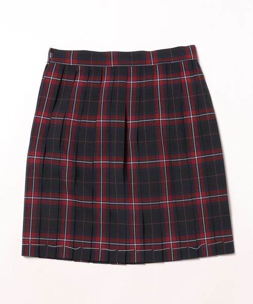 ポンポネット ♥プリーツスカート チェックLL165 50cm丈24本チェックプリーツチェックスカート(S(140) 赤