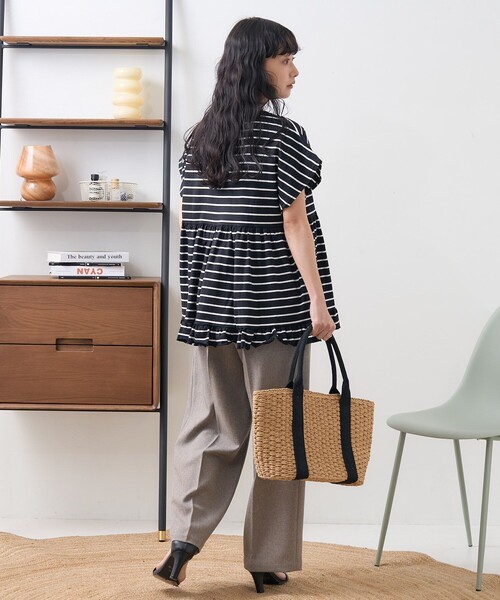 FREAK'S STORE（フリークスストア）の「ワンポイントハート刺繍 切替Tシャツ（Tシャツ/カットソー・レディース・ブルー/ブラック/その他/ホワイト・ﾌﾘ-）」の8枚目の写真