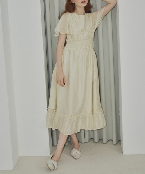 idem（イデム）の「washer lady dress/ワッシャーワンピース（ワンピース・レディース・ネイビー/ブラウン/アイボリー・FREE）」の7枚目の写真