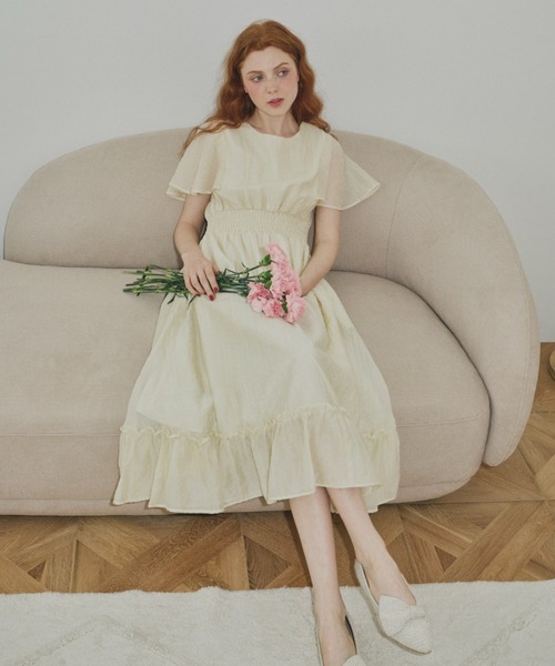 idem（イデム）の「washer lady dress/ワッシャーワンピース（ワンピース・レディース・ネイビー/ブラウン/アイボリー・FREE）」の10枚目の写真