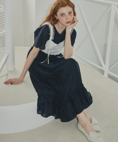 idem（イデム）の「washer lady dress/ワッシャーワンピース（ワンピース・レディース・ネイビー/ブラウン/アイボリー・FREE）」の15枚目の写真