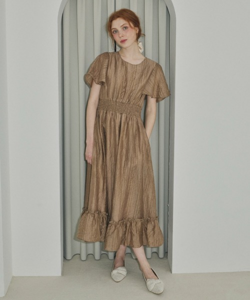 idem（イデム）の「washer lady dress/ワッシャーワンピース（ワンピース・レディース・ネイビー/ブラウン/アイボリー・FREE）」の6枚目の写真