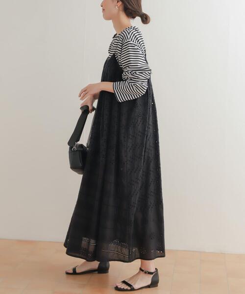 URBAN RESEARCH DOORS(アーバンリサーチドアーズ)の「パッチワークアイレットレースキャミワンピース(ワンピース・レディース・ブラック/オフホワイト・MEDIUM)」の14枚目の写真