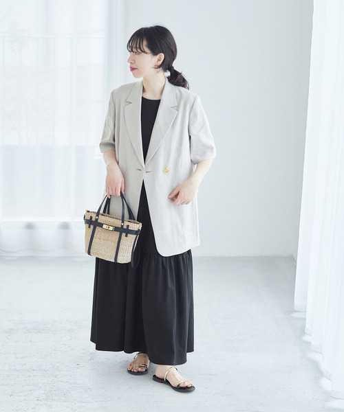 journal standard L'essage(ジャーナルスタンダードレサージュ)の「トリコットジャージーワンピース(ワンピース・レディース・ブラック/ネイビー・FREE)」の20枚目の写真