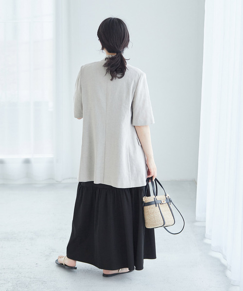 journal standard L'essage(ジャーナルスタンダードレサージュ)の「トリコットジャージーワンピース(ワンピース・レディース・ブラック/ネイビー・FREE)」の19枚目の写真