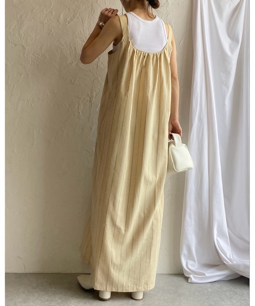 She's Closet(シーズクローゼット)の「2WAYフレアロングギャザーベルトデザインジャンパースカートワンピース(ジャンパースカート・レディース・ライトベージュ/ブラック/ブラック系その他/モカ/ベージュ系その他・FREE)」の9枚目の写真