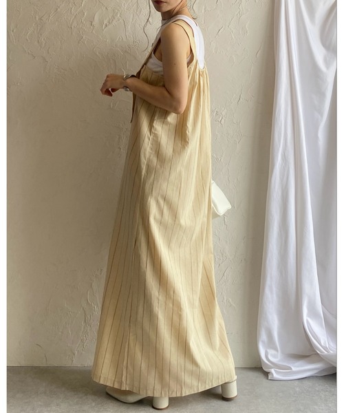 She's Closet(シーズクローゼット)の「2WAYフレアロングギャザーベルトデザインジャンパースカートワンピース(ジャンパースカート・レディース・ライトベージュ/ブラック/ブラック系その他/モカ/ベージュ系その他・FREE)」の10枚目の写真