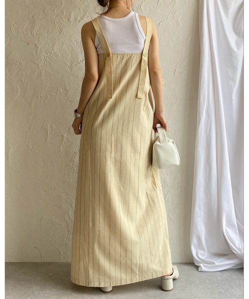 She's Closet(シーズクローゼット)の「2WAYフレアロングギャザーベルトデザインジャンパースカートワンピース(ジャンパースカート・レディース・ライトベージュ/ブラック/ブラック系その他/モカ/ベージュ系その他・FREE)」の11枚目の写真