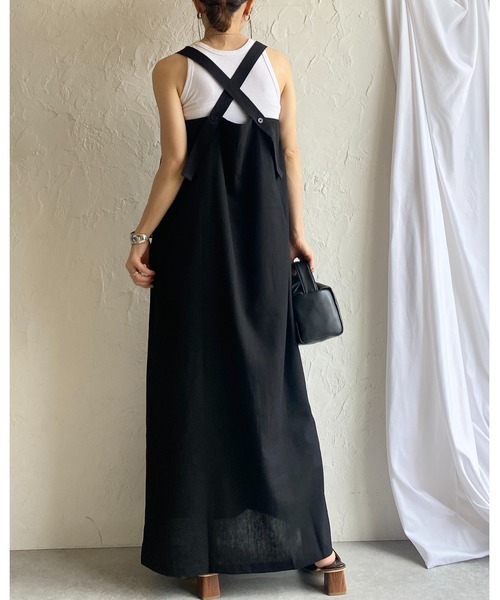 She's Closet(シーズクローゼット)の「2WAYフレアロングギャザーベルトデザインジャンパースカートワンピース(ジャンパースカート・レディース・ライトベージュ/ブラック/ブラック系その他/モカ/ベージュ系その他・FREE)」の12枚目の写真