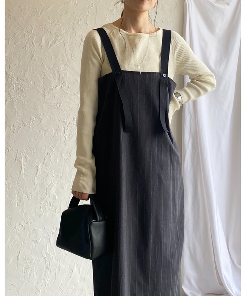 She's Closet(シーズクローゼット)の「2WAYフレアロングギャザーベルトデザインジャンパースカートワンピース(ジャンパースカート・レディース・ライトベージュ/ブラック/ブラック系その他/モカ/ベージュ系その他・FREE)」の17枚目の写真