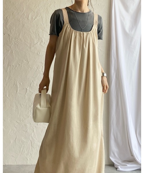 She's Closet(シーズクローゼット)の「2WAYフレアロングギャザーベルトデザインジャンパースカートワンピース(ジャンパースカート・レディース・ライトベージュ/ブラック/ブラック系その他/モカ/ベージュ系その他・FREE)」の20枚目の写真