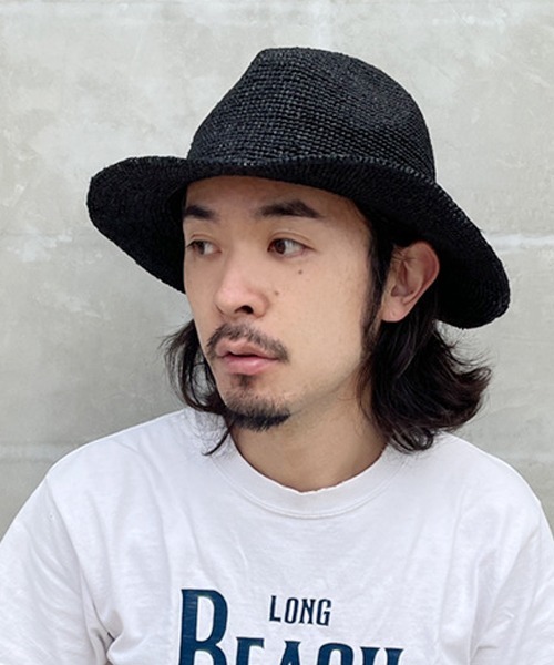 polcadot（ポルカドット）の「RAFFIA HAT/ラフィア ハット（ハット・レディース・ブラック/ベージュ/ブラウン・M/XL）」の2枚目の写真