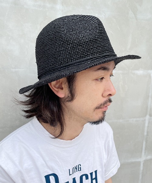 polcadot（ポルカドット）の「RAFFIA HAT/ラフィア ハット（ハット・レディース・ブラック/ベージュ/ブラウン・M/XL）」の6枚目の写真