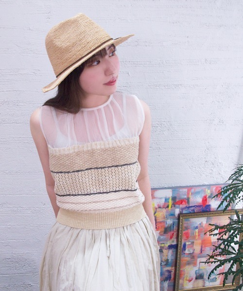 polcadot（ポルカドット）の「RAFFIA HAT/ラフィア ハット（ハット・レディース・ブラック/ベージュ/ブラウン・M/XL）」の11枚目の写真