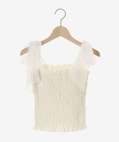 MAJESTIC LEGON（マジェスティックレゴン）の「カップ付肩リボンシャーリングキャミ（キャミソール・レディース・ピンク系その他2/アイボリー/ブルー系その他2/ブラック/ブラック系その他/イエロー系その他・MEDIUM）」の15枚目の写真